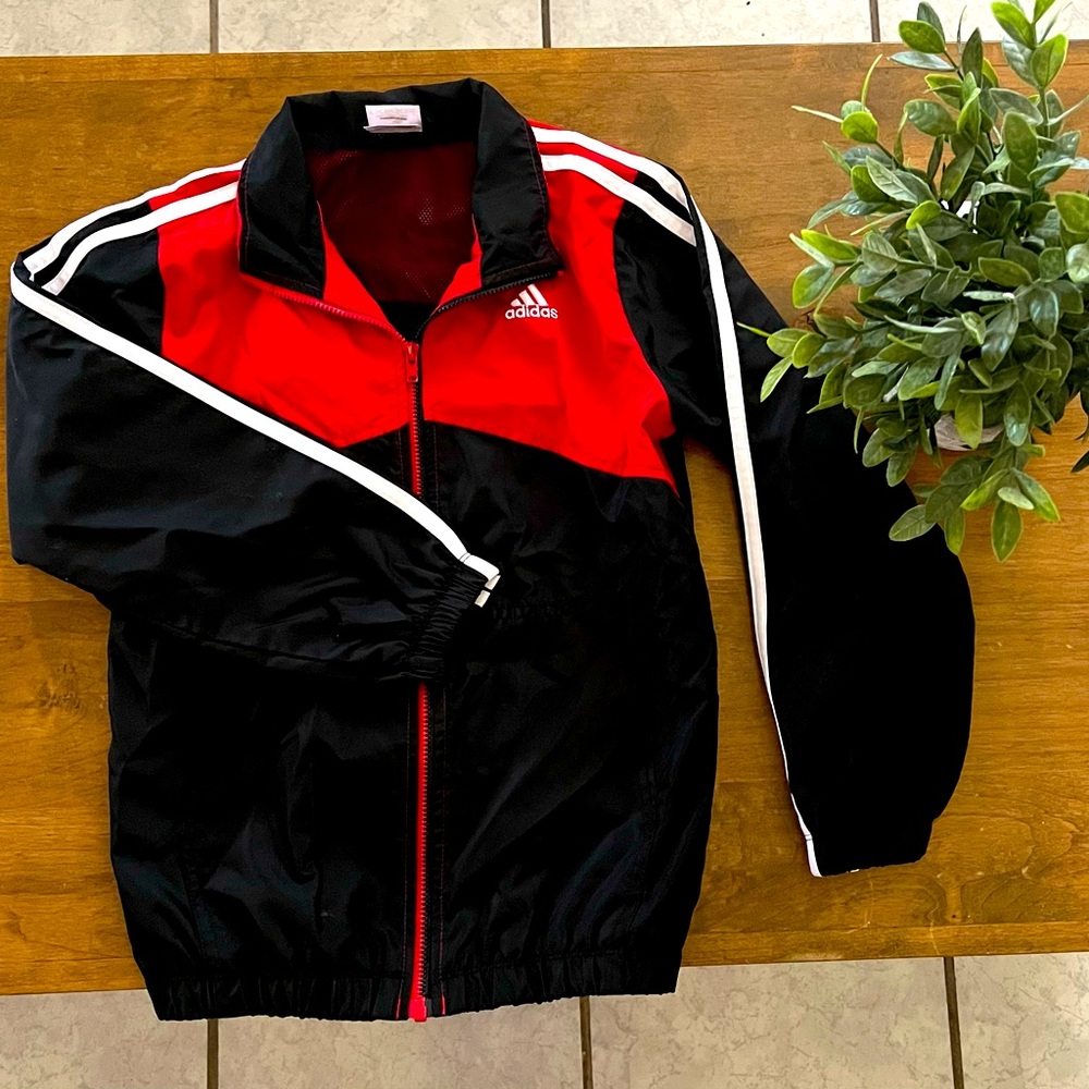 Adidas black/re/white Windbreaker